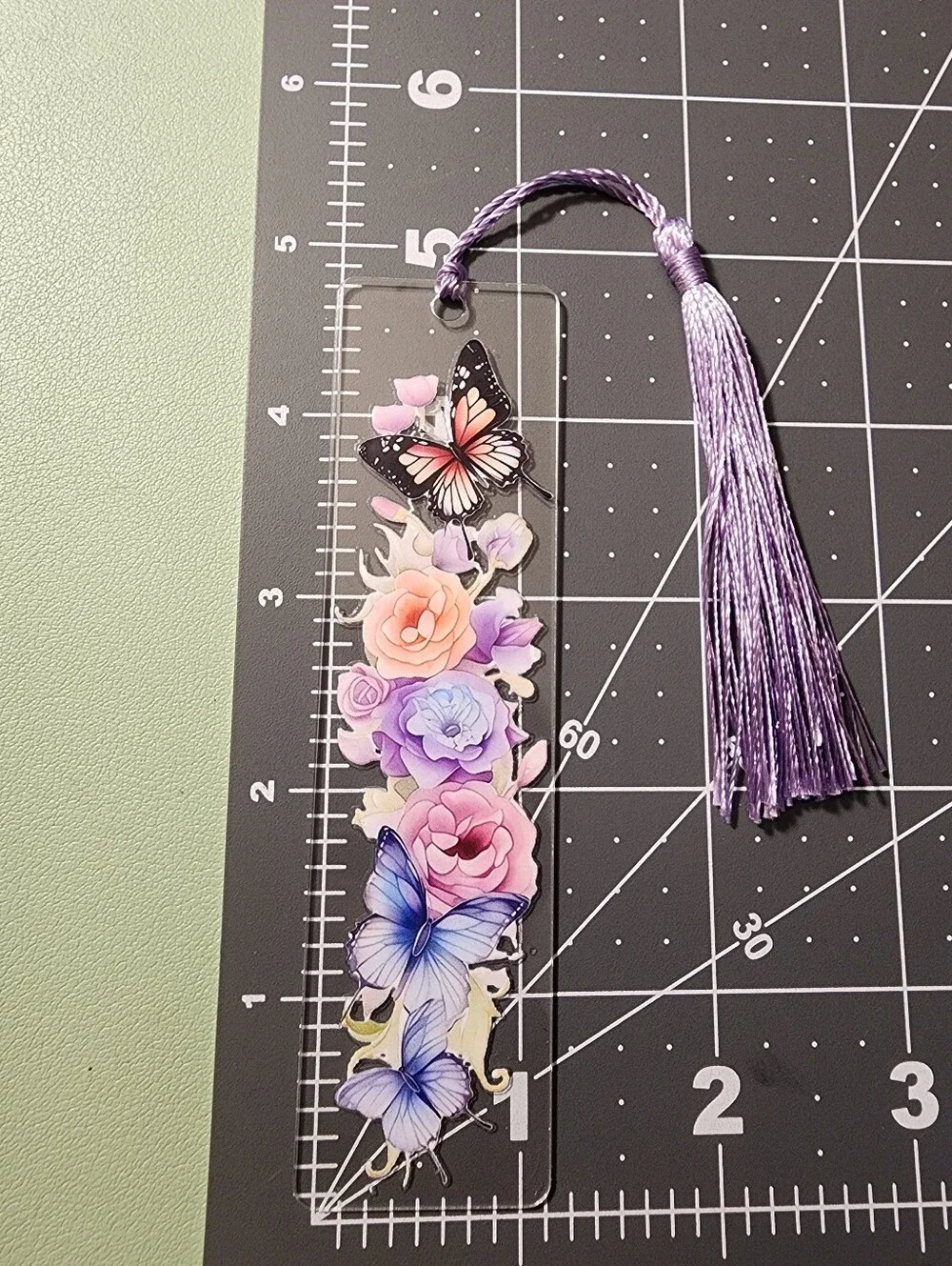 Floral Butterfly Lavender Tassel Bookmark - Women Accessories